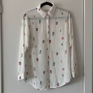 Sheer Mario-Themed Button Down Shirt from Twik